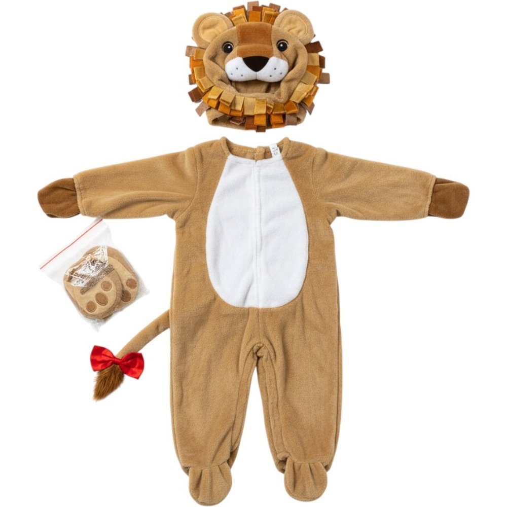 Little Roar Lion Costume Infant 12-24 Months 4 Piece Jumpsuit Hood Booties 040